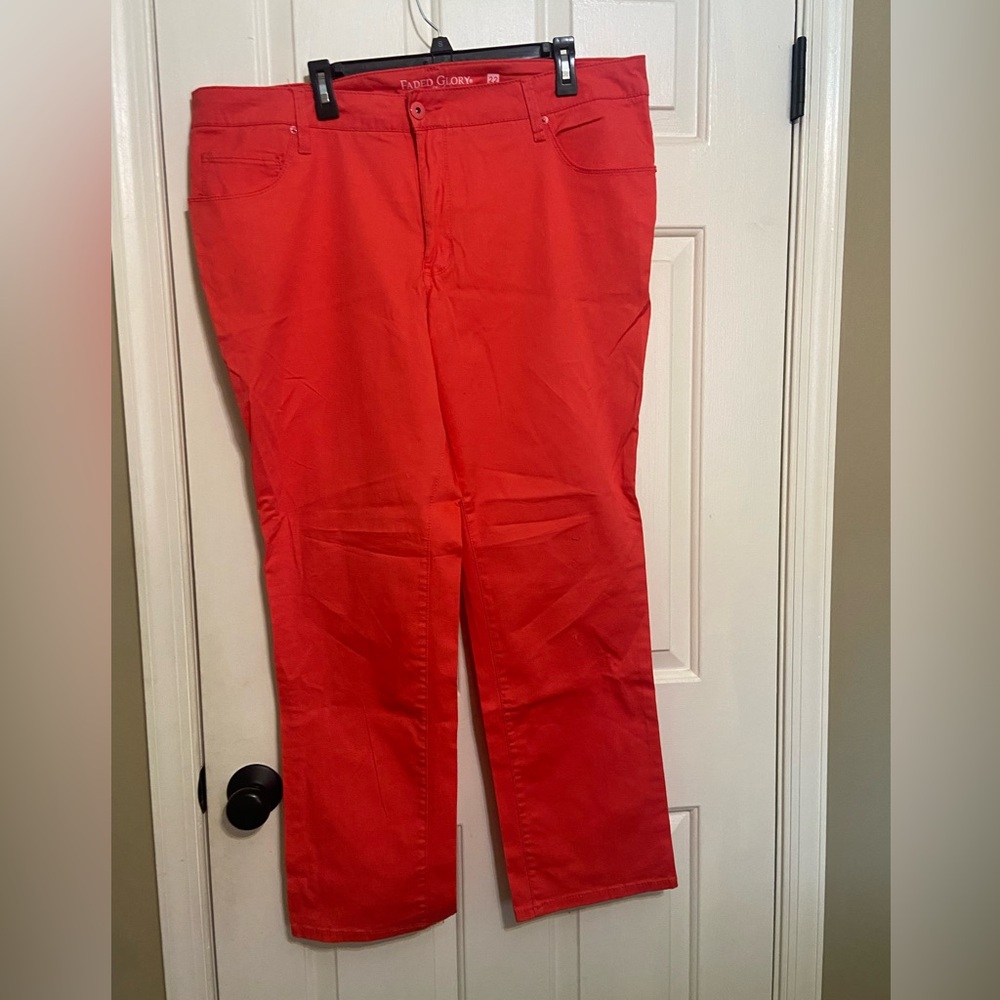 Faded Glory plus size 22 coral jeans